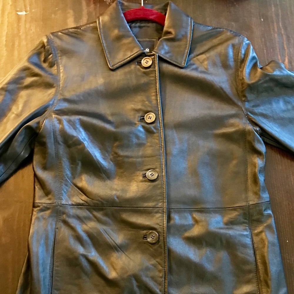 Black leather jacket